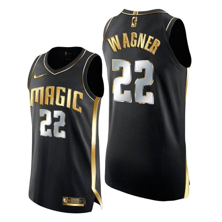 Men's #22 Franz Wagner Orlando Magic 2021 Black Golden Edition Jersey