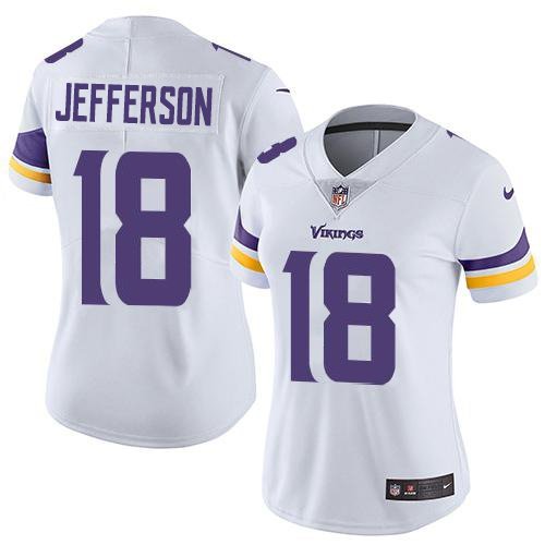 Women's #18 Justin Jefferson Minnesota Vikings Color Rush Limited White Jersey