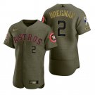 Men & Youth Kids #2 Alex Bregman Houston Astros 2021 Salute to Service Digital Green Camo Jersey