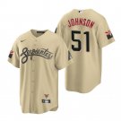 Men & Youth Kids #51 Randy Johnson Arizona Diamondbacks 2021 City Connect Cool Base Yellow Jersey