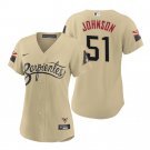 Women's #51 Randy Johnson Arizona Diamondbacks 2021 City Connect Yellow Jersey