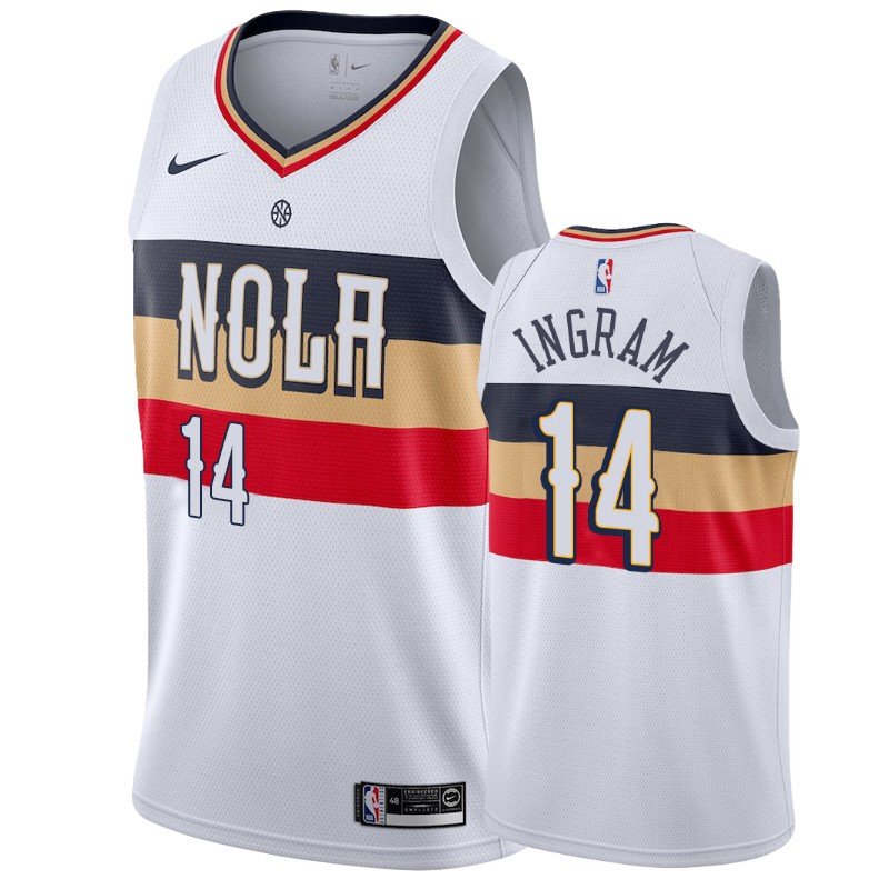 Men & Youth Kids #14 Brandon Ingram New Orleans Pelicans Earned Edition White Jersey