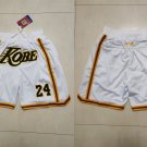 Men's Los Angeles Lakers #8 & 24 Kobe Bryant White Stitched Pocket Zipper Shorts