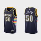 Men & Youth Kids #50 Aaron Gordon Denver Nuggets 75th Anniversary City Edition Navy Blue Jersey