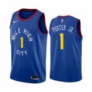 Men & Youth Kids #1 Michael Porter Jr. Denver Nuggets Statement Edition Blue Jersey