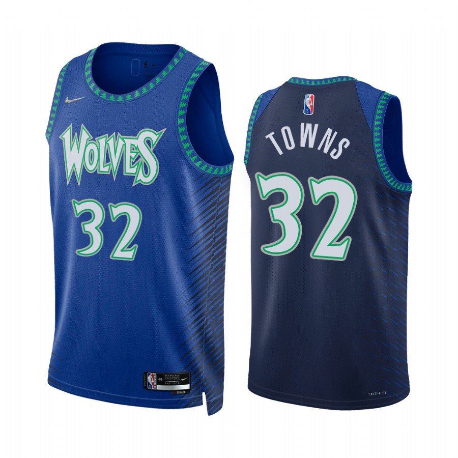 Men & Youth Kids Karl-Anthony Towns Minnesota Timberwolves 75th Anniversary City Edition Blue Jersey