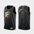 Men & Youth Kids #2 Shai Gilgeous-Alexander Oklahoma City Thunder Black Golden Edition Jersey