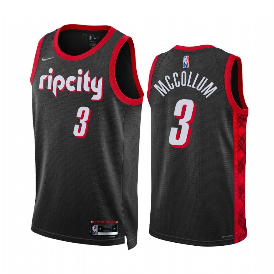 Men & Youth Kids #3 C.J. McCollum Portland Trail Blazers 75th Anniversary City Black Jersey