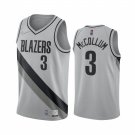 Men & Youth Kids #3 C.J. McCollum Portland Trail Blazers Earned Edition Gray Jersey