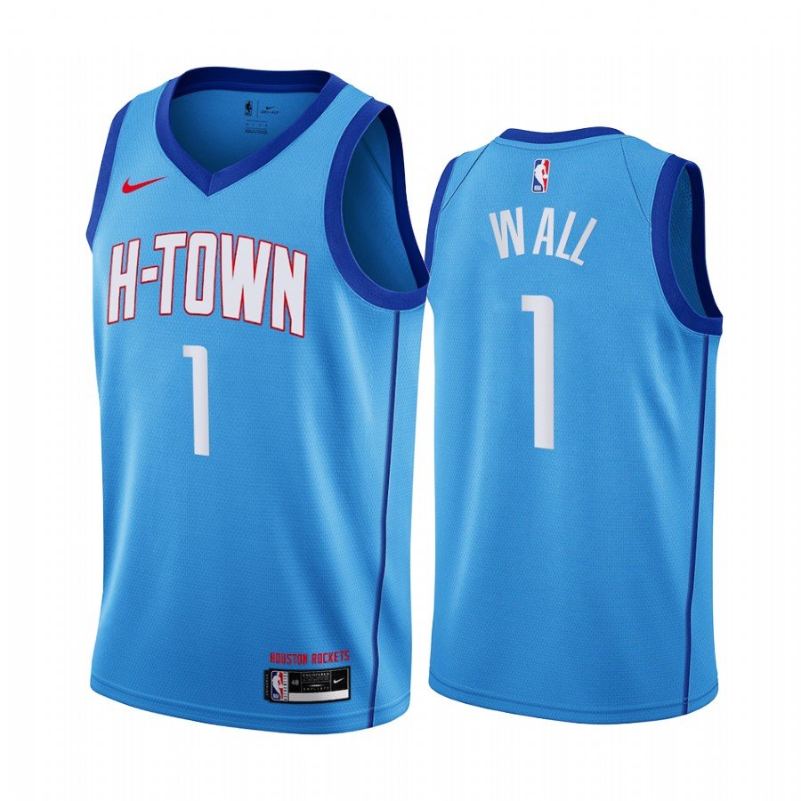 Men & Youth Kids #1 John Wall Houston Rockets City Edition Blue Jersey