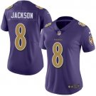 Women's #8 Lamar Jackson Baltimore Ravens Color Rush Limited Purple Jersey