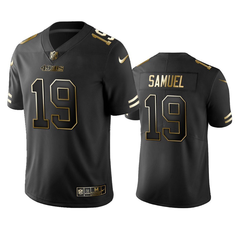 Men & Youth Kids #19 Deebo Samuel San Francisco 49ers Vapor Limited Black Golden Jersey