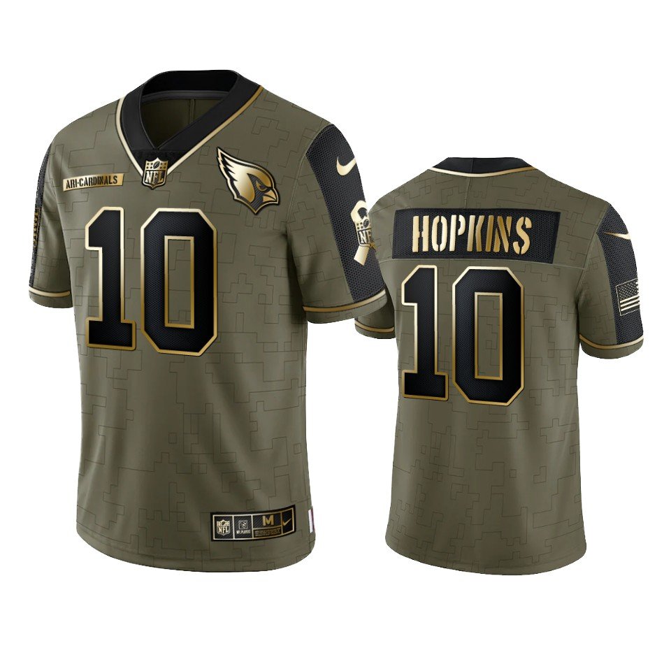 Men & Youth #10 DeAndre Hopkins Arizona Cardinals 2021 Salute to Service Vapor Limited Olive Jersey