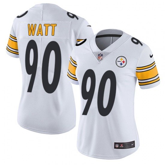 Women's #90 T.J. Watt Pittsburgh Steelers Color Rush Limited White Jersey
