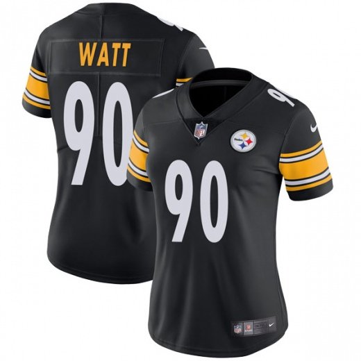 Women's #90 T.J. Watt Pittsburgh Steelers Color Rush Limited Black Jersey