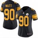 Women's #90 T.J. Watt Pittsburgh Steelers Color Rush Limited Black Jersey