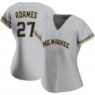 Women's #27 Willy Adames Milwaukee Brewers Gray Road Jersey