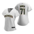 Women's #71 Josh Hader Milwaukee Brewers White Pinstripe Home Jersey