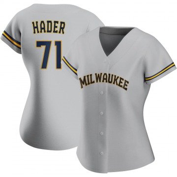 Women's #71 Josh Hader Milwaukee Brewers Gray Road Jersey