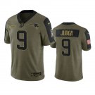 Men & Youth #9 Matthew Judon New England Patriots 2021 Salute to Service Limited Olive Jersey