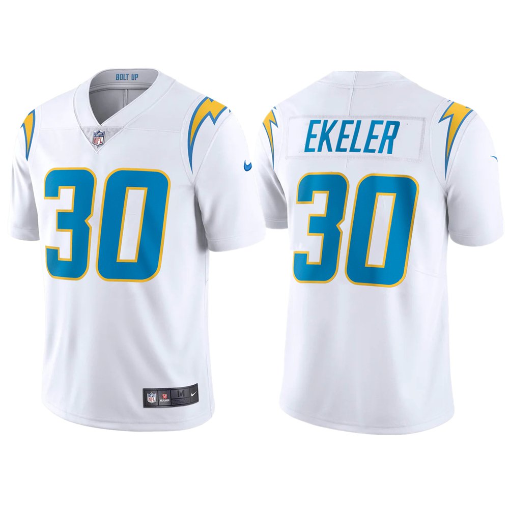 Men & Youth Kids #30 Austin Ekeler Los Angeles Chargers Color Rush Vapor Limited White Jersey