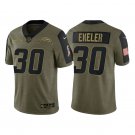 Men & Youth #30 Austin Ekeler Los Angeles Chargers 2021 Salute to Service Vapor Limited Olive Jersey