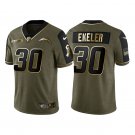 Men & Youth #30 Austin Ekeler LA Chargers 2021 Salute to Service Vapor Limited Olive Golden Jersey