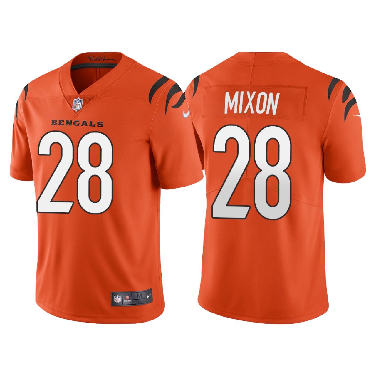 Men & Youth Kids #28 Joe Mixon Cincinnati Bengals Color Rush Vapor Limited Orange Jersey