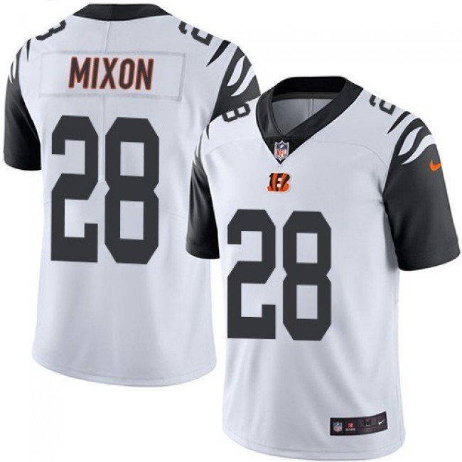 Men & Youth Kids #28 Joe Mixon Cincinnati Bengals Color Rush Vapor Limited White Jersey