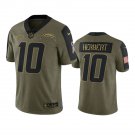 Men & Youth Kids #10 Justin Herbert Los Angeles Chargers Salute to Service Limited Olive Jersey