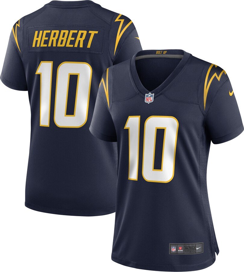 Women's #10 Justin Herbert Los Angeles Chargers Vapor Limited Navy Blue Jersey