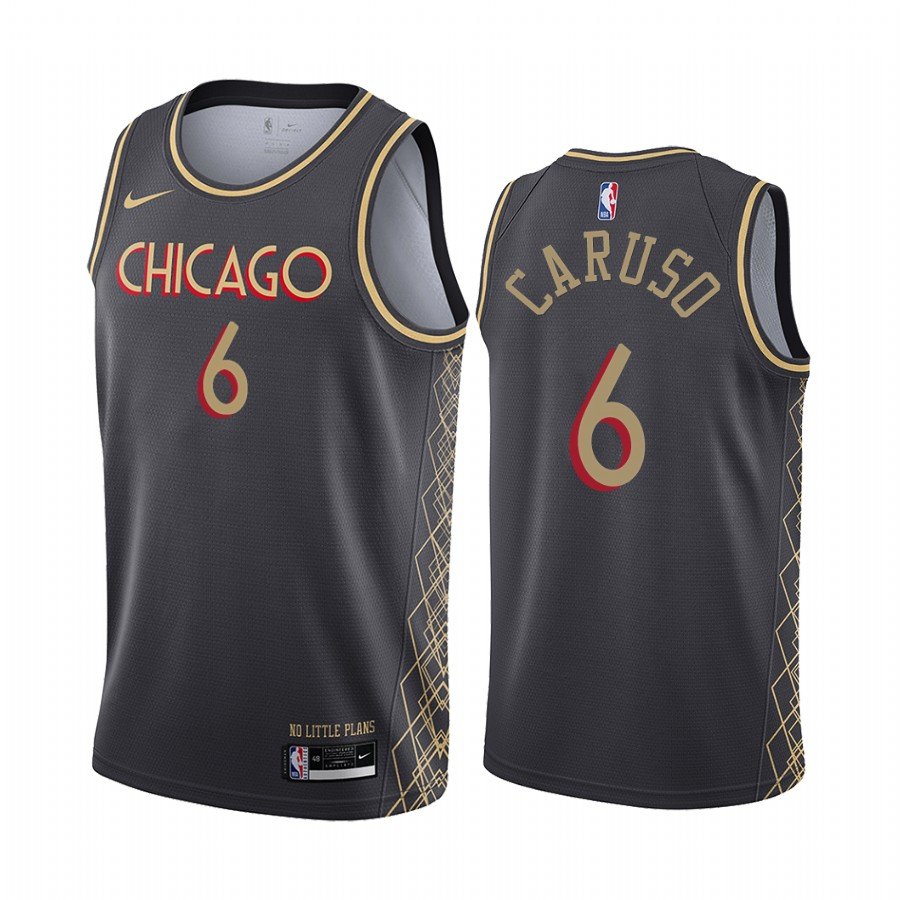 Men & Youth Kids #6 Alex Caruso Chicago Bulls City Edition Black Jersey