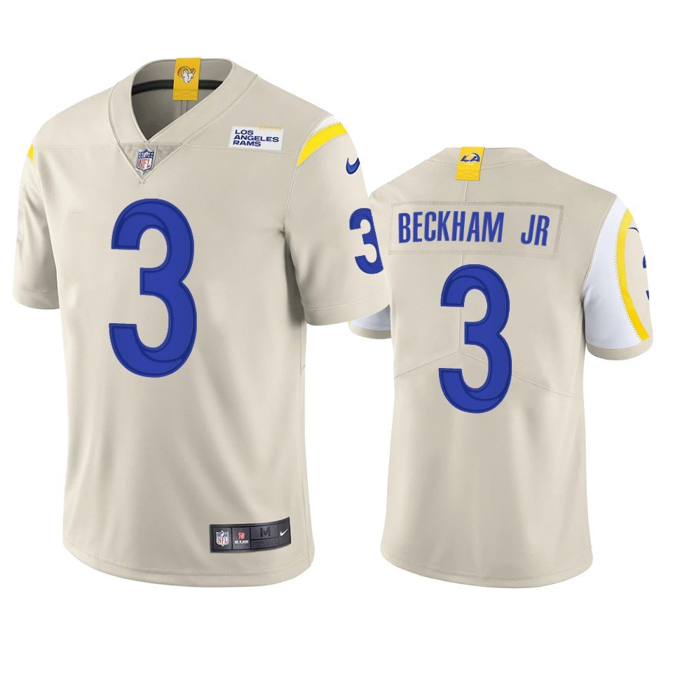 Men & Youth #3 Odell Beckham Jr. Los Angeles Rams Color Rush Limited Bone Jersey