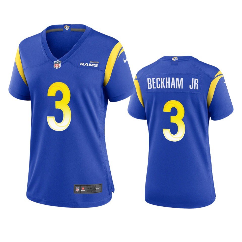 Women's #3 Odell Beckham Jr. Los Angeles Rams Royal Blue Game Jersey