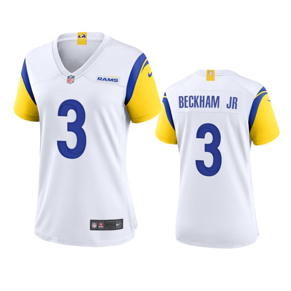 Women's #3 Odell Beckham Jr. Los Angeles Rams White Game Jersey