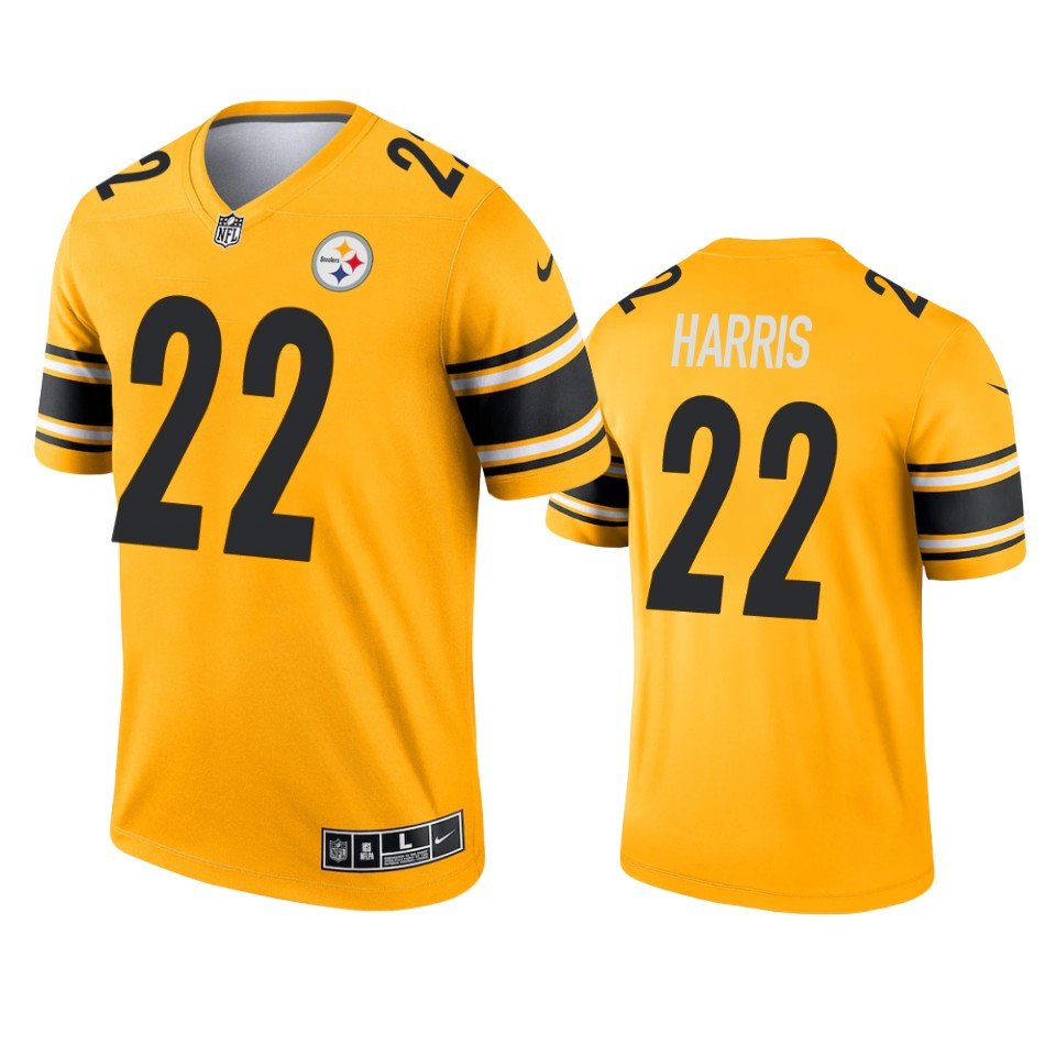 Men & Youth #22 Najee Harris Pittsburgh Steelers Inverted Legend Color Rush Limited Gold Jersey