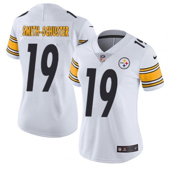 Women's #19 JuJu Smith-Schuster Pittsburgh Steelers Color Rush Limited White Jersey