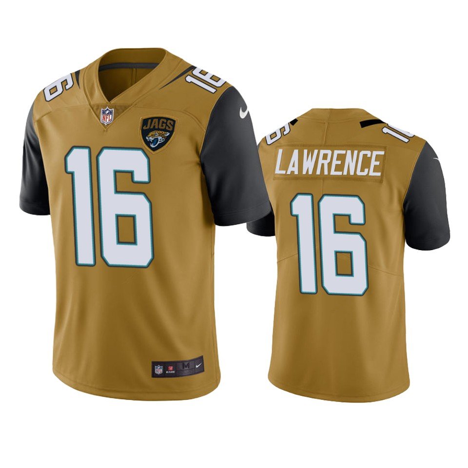 Men & Youth Kids #16 Trevor Lawrence Jacksonville Jaguars Color Rush Limited Yellow Jersey