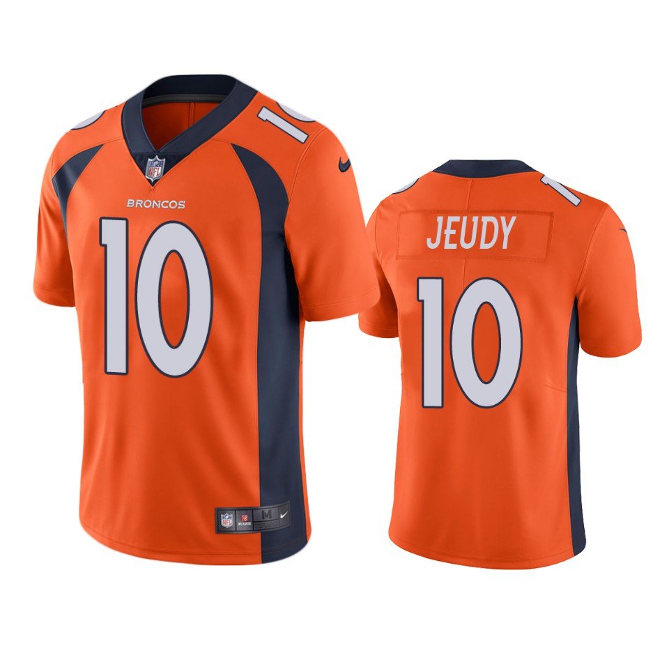 Men & Youth Kids #10 Jerry Jeudy Denver Broncos Color Rush Limited Orange Jersey