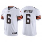 Men & Youth Kids #6 Baker Mayfield Cleveland Browns Color Rush Vapor Limited White Jersey