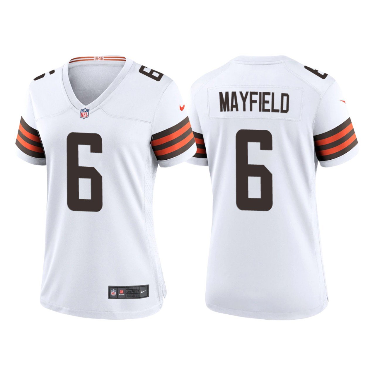 Women's #6 Baker Mayfield Cleveland Browns Color Rush Vapor Limited White Jersey