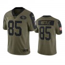 Men & Youth Kids #85 George Kittle San Francisco 49ers Salute to Service Limited Olive Green Jersey