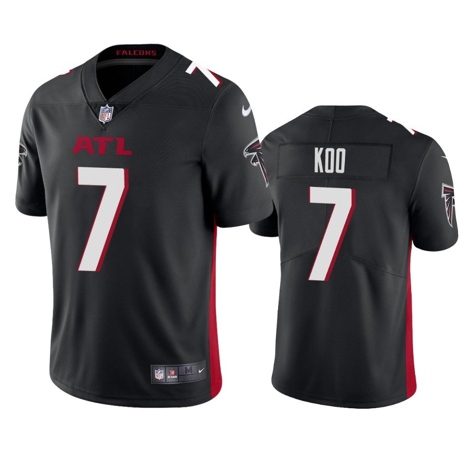 Men & Youth Kids #7 Younghoe Koo Atlanta Falcons Color Rush Vapor Limited Black Jersey