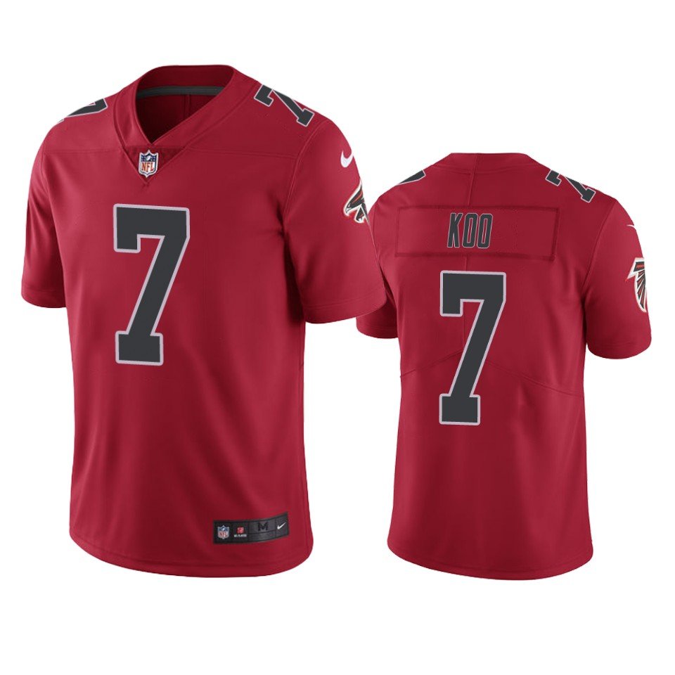 Men & Youth Kids #7 Younghoe Koo Atlanta Falcons Color Rush Vapor Limited Red Jersey