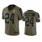 Men & Youth Kids #24 Nick Chubb Cleveland Browns Salute to Service Limited Olive Green Jersey