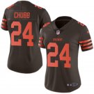 Women's #24 Nick Chubb Cleveland Browns Color Rush Vapor Limited Brown Jersey