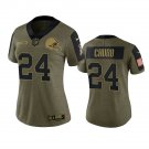 Women's #24 Nick Chubb Cleveland Browns Salute to Service Limited Olive Green Jersey