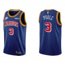 Men & Youth Kids #3 Jordan Poole Golden State Warriors 2022 Classic Edition Blue Jersey