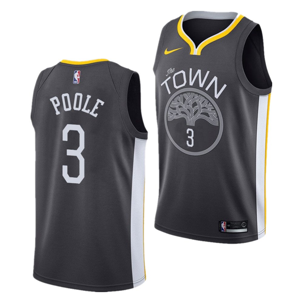 Men & Youth Kids #3 Jordan Poole Golden State Warriors Statement Edition Black Jersey