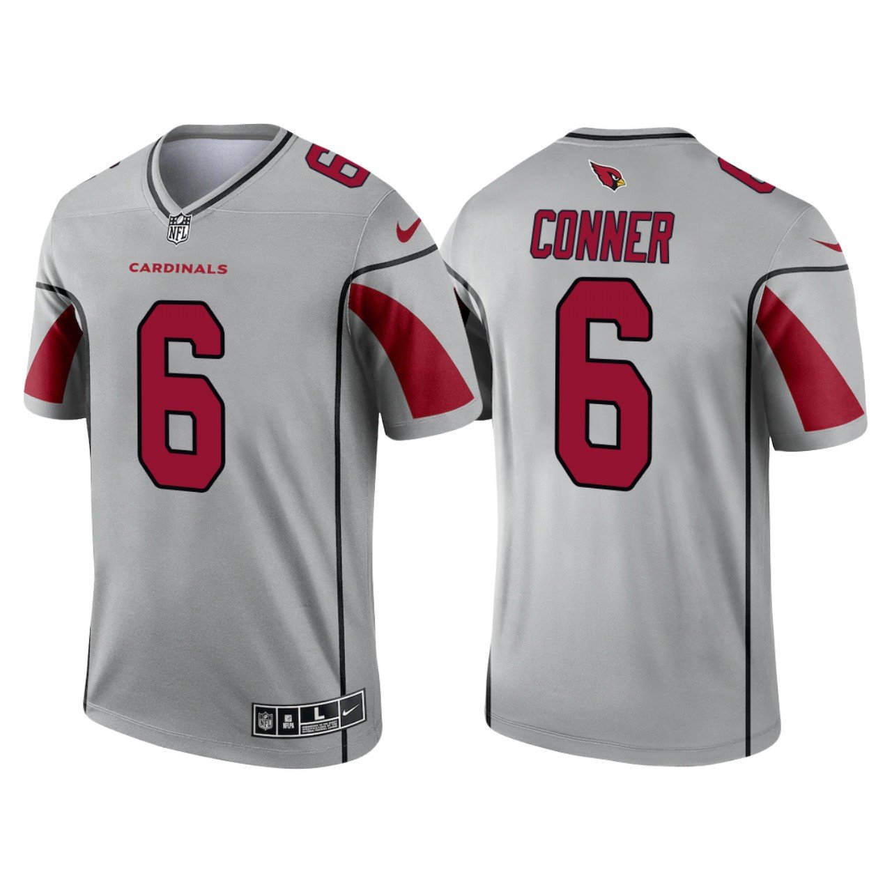 Men & Youth Kids #6 James Conner Arizona Cardinals Inverted Legend Vapor Limited Sliver Jersey